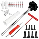 22 PCS Reifenventil Werkzeug Set,4 in 1 Werkzeug Ventilkern Reparatur,Werkzeug Ventilschlüssel Auto Bike,Inklusive Vorbauabzieher,Hakenwerkzeug,Hilfswerkzeug und Handschuhe für AutoLKW,Motorrad