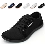 ASHION Breite Barfuss Schuhe Damen Herren Barfußschuhe Minimalistische Traillaufschuhe Running Walking Schuhe,B Schwarz 41 EU