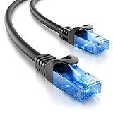 deleyCON 0,5m CAT.6 Ethernet Gigabit Lan Netzwerkkabel RJ45 CAT6 Kabel Patchkabel Kompatibel zu CAT.5 CAT.5e CAT.6a Cat.7 - Schwarz