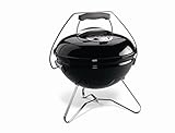 Weber Smokey Joe Premium Holzkohlegrill, Ø 37cm Grillfläche, portabeler BBQ Grill mit praktischem Tragebügel, porzellanemaillierten Deckel & Kessel - Schwarz (1121004)