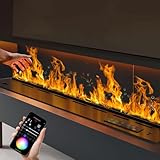 Kamine, 3D-Wasserdampf-Dekorkamin, elektrischer Kamin mit 3D-Flammensimulation und Touchpanel-Steuerung, Einstellbarer Nebel, realistische zerstäubte Flamme, ideal für die Dekoration zu Hause und im