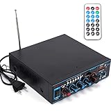 Mini Verstärker, 800W HiFi Audioverstärker Bluetooth Stereo Audio Amplifier Vollverstärker LCD-Anzeige mit Fernbedienung 220V für Zuhause oder Auto