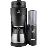 Melitta AromaFresh Therm Pro X – Filterkaffeemaschine mit integriertem Mahlwerk, entnehmbarem Wassertank, Edelstahl-Thermkanne und Timer-Funktion, für bis zu 8 Tassen Kaffee, in Schwarz/silber