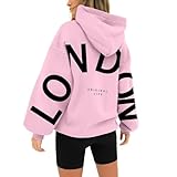 Generisch Pullover+Sale+Damen Kapuze Damen Rundkragen Streetwear Yoga Pullover Streife Sportbekleidung Cropped Frauen Leicht Henley Pullover+Sale+Damen