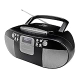 Soundmaster SCD7800SW tragbares Digitalradio CD-Player Kassettenrecorder Hörbuchfunktion DAB+ UKW-Radio USB-Anschluss Kopfhöreranschluss