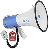 Pyle Megaphon mit Sirene, Signalhorn – Siren Megaphone – Signalhorn, Megafon Erwachsene 50 Watt, Faltbare Megaphone mit Sirene & Mikrofon, Lautstärke Einstellbar & Batteriebetrieben, Reichweite: 1100m