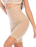 SURE YOU LIKE Damen Figurenformend Miederpant Miederhose Mit Bein Shapewear Hohe Taille Body Shaper Bauch-Weg-Effekt Stark Formt Sofort, Beige, XS/S