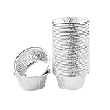 100 Stück Tablett, Aluminiumfolie, Eierkuchenform, Mini-Topf, stapelbar, Cupcake-Form, Einweg-Antihaft-Tarteform, Mini-Topf (C 100 Stück tief)