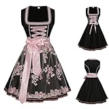 Dirndl Damen Midi Trachtenkleid Trachtenmode Trachtenrock Dirndlkleid Inkl. Dirndl, Dirndlbluse, DirndlschüRze 2/3 Teilig FüR Frauen Oktoberfest Besondere AnläSse