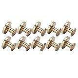 10 Sets Buchbindungsschrauben, flache Ledernieten Schraubennieten für Lederhandwerksbuchbindungen (13x18mm)