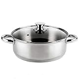 Vier CI28 Induktion 18/10, Kochtopf aus Edelstahl, Durchmesser 28 cm, silberfarben, 28 cm