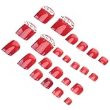 MAGICLULU 2 Sätze Weinrot Künstliche Fußnägel Full Cover Falsche Zehennägel Natürliche Optik Für Frauen Mädchen Zum Aufkleben Für DIY Nageldesign