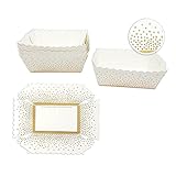 Frau WunderVoll® Kuchen Backformen 24 Stück, Gold Punkte zum zusammenstecken/Mini Kuchenform Backformen, Backförmchen, Muffin Backform, Papierbackform, Förmchen Papier Kastenform Einweg Backform