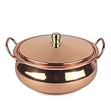 Suppentopf aus Kupfer, handgefertigt, Kupfer, für Gas- und Induktionsherde, 22 cm