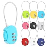 HONITANO 10 Stück Teiliges Metall Zahlenschloss mit Stahlseil Farbige Gepäckschlösser für Koffer Schränke und Reisetaschen Individuell Einstellbares Passwort Vielseitig und Flexibel