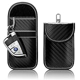 2 Stück FOAMO Keyless Go Schutz Autoschlüssel Funkschlüssel RFID Abschirmung Blocker Schlüssel-Tasche Schlüsseletui Carbon Schwarz Weiß