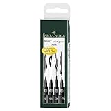 Faber-Castell 167139 - Tuschestift Pitt artist pen 4er Packung: 1.5, SC, SB, B, schwarz