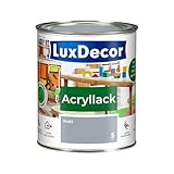LuxDecor Acryllack 750ml Matt (05) Novemberhimmel Holzlack Buntlack Spielzeuge Metall Möbel Fenster Sicher Kindermöbel Spielzeuge