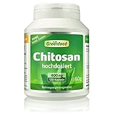 Greenfood Chitosan, 400 mg, hochdosiert, 120 Kapseln - gut für den Cholesterinspiegel. OHNE künstliche Zusätze. Ohne Gentechnik.