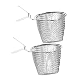 Ipetboom 2 Stück Nudel Sieb Multifunktionales Küchensieb mit Griff für Hot Pot Nudelgerichte Gemüse Schnelles Abseihen Platzsparend und Leicht zu Reinigen