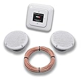 Busch Jäger DAB+ Unterputz Unterputzradio DAB Plus 8215 U – 101 Reflex Si alpinweiß - Komplettset + 2 x Deckenlautsprecher Feuchtraum Badezimmer + 20 Meter Lautsprecherkabel 2x0,75 mm² 8215U-101