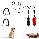 Hundepfeife,Hundepfeife Rütter Rückruf,Pfeife Klicker Hundeklicker Set,Hundepfeife mit Klicker und Lanyard,Für die Hundeausbildung(2 Stück)