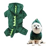 Hundekostüm Dinosaurier,ACTOYS Kostüm für Hund und Katze,Cosplay Hoodie Kostüm für Weihnachten Geburtstag Festival Party Herbst und Winter,Rrückenlänge 25cm (Grün,M)