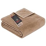 IBENA Porto Kuscheldecke 150 x 200 cm – Wohndecke, braun, Baumwollmischung, weich und pflegeleicht