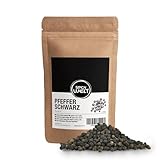 Spicy Welt Pfefferkörner Schwarz Ganz - Premium Pfeffer für die Mühle, Ganze Körner, Ungemahlen, Frischer Schwarzer Pfeffer 500g