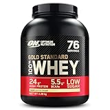 Optimum Nutrition Gold Standard 100% Molkenproteinpulver für Muskelaufbau und -regeneration mit natürlich vorkommendem Glutamin und BCAA-Aminosäuren, Vanilla Ice Cream, 73 Portionen, 2,28 kg