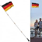 Nationale Fahrradflaggen mit Stange Länder Fahrradsicherheitsfahne Ersatz-Wimpelstreifen für Outdoor-Radfahren Reiten (Deutschland)