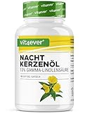 Nachtkerzenöl - 180 Kapseln - Hochdosiert mit 2000 mg je Tagesdosis - Premium: 10% Gamma-Linolensäure GLA, mit natürlichem Vitamin E & kaltgepresst - Laborgeprüft