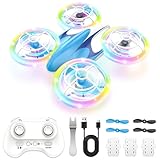 Charmofun Mini Drohne für Kinder Spielzeug ab 6+ Jahre, Mini Drone Set mit 7 LED Lichteffekte, 3 Akkus, Indoor Outdoor RC Drohne mit Höhehalten, RC Flugzeug Geschenke für Jungen Mädchen Anfänger