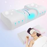 Hypuno Anti Falten Kissen, 2-in-1 Anti-Aging-Schönheits Kopfkissen, Nackenstütze Orthopädisches Kissen, Memory Foam Kissen für Nacken- und Schulterschmerzen, um den Kopf gerade zu Halt