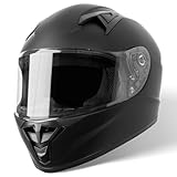 VINZ Parana Kinder Integralhelm / Roller Helm | Kinder Motorradhelm in Gr. YS-YXL | Integral Helm mit Visier für Motorrad | Erhältlich Matt Schwarz