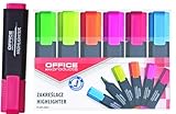 OFFICER PRODUCTS PRODUCTS Textmarker Leuchtend 6er Pack Farbe: Gelb, Oragne, Rosa, Grün, Rot, Blau/Highlighter Textliner Die Ungiftige Tinte, Keilspitze Leuchtfarben Hohe Qualität/ Strichstärke 1-5mm 17055219-99