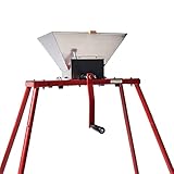 SQUEEZE master 7L Obstmühle mit Ständer, Edelstahl Apfelpresse, 7 Liter Handmühle, Edelstahltrichter, Nylonzähne