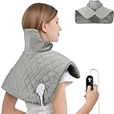 Onherm Heizkissen für Nacken Schulter 48 * 58cm, Wärmekissen mit 9 Wärmestufen 1-4h Abschaltautomatik, 450g Nackenwärmer Schulterwärmer Elektrisch, Waschbar NackenHeizkissen, Hochwertiges Flanell
