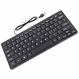 Spacnana Tastatur, USB-Kabel, Multimedia-Tastatur mit 1,1 M Langem Kabel, Kompaktes Design für Laptop, PC, Heimbüro, ABS-Material, Ergonomisches Tippen