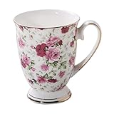 Bone China Tassen, Blumen Tee & Kaffee Tassen, Royal Fine Tasse, Keramik Kaffeetasse, Porzellan Tassen, Kaffeetasse Flora Teetasse Keramik Tasse Por Rote Teetasse