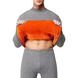 Thermounterwäsche Herren Set Baumwolle - Leicht Atmungsaktiv Thermowäsche Set Skiunterwäsche Funktionsunterwäsche Weich Thermounterhemd Und Thermounterhose Langarm Unterhemd & Lange Unterhose