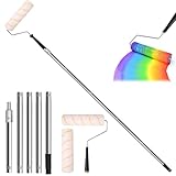 Farbroller-Set mit 9-Zoll-Bürste, abnehmbarem Stangengriff aus Edelstahl, multifunktionales langes Wandmalwerkzeug für den Haushalt, Wandpinsel für Decken, Wanddekoration und Zuhause