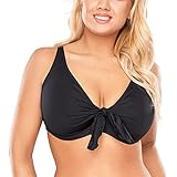 VIVISENCE Bikini BH Dame Bademode Bikinioberteil Musterlos Setteil EU 3202, Schwarz,90E