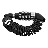 LOORGVEL Fahrradkabelschloss mit 4 stelliger Zahlenkombination Hochfestes Spiralkabelschloss Diebstahlsicher für Fahrrad Motorrad Elektroroller Wetterfest Tragbar Rückstellbar