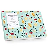 A6 Aquarellpapier, 30 Blatt Zeichenpapier Aqurellpapierblock 300g/㎡ Watercolor Paper für Aquarell Gouache Acryl Zeichnen (4.1 x 5.9in/10.5 x 15cm)