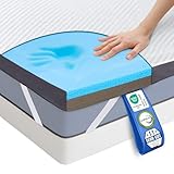 MKS 2-in-1 Wende-Matratzentopper 140x200cm – Gelschaum Topper H3 & H4, 5-Schichten-Aufbau, ergonomische Unterstützung & rutschfest – Atmungsaktive Matratzenauflage für erholsamen Schlaf