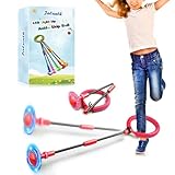 Jalunth Springring Fußkreisel Swing Wheel Outdoor Draußen Garten Draussen Blinkender Spielzeug Spiele Kinder Erwachsene Jungen Mädchen 5 6 7 8 9 10 11 12 13 Jahre Nikolaus Geschenke mit LED Licht Rad