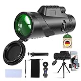 YONHESHI 12x50 HD Monokular Teleskop,BAK4 Prisma & FMC-Vergütetem Objektiv,leichtes handlich mit Smartphone-Halterung Stativ für Vogelbeobachtung, Jagd, Wandern, Konzert,Camping