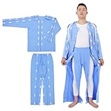 Generisch Staubdichte Kleidung Schutzanzug Schutzkittel Labormäntel für Verschiedene Körpergrößen Blaue Labormäntel Schutzkleidungsset schützender Overall Krankenhauskleid Vlies