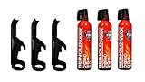 IWH Feuerlöschspray – STOPFIRE 3 x 750ml mit 3 Wandhalter – Autofeuerlöscher, rot